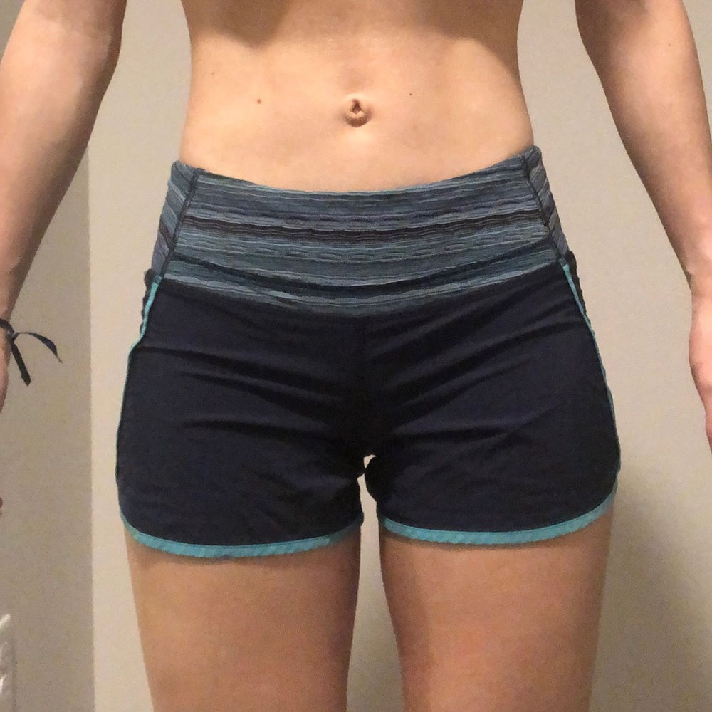 Lululemon blue shorts.
